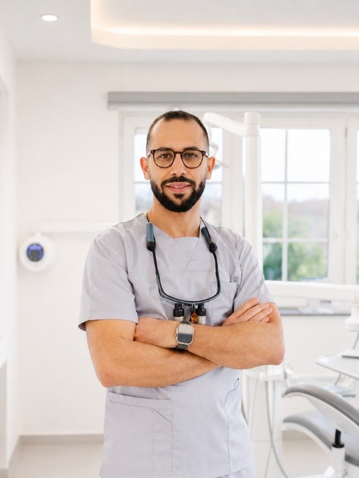 Portrait du Dr Ayoub Sghir, dentiste chez AYODENT à Herve